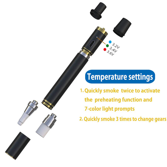 GAB P1 Pen Vaporizer Equipped with heating ceramic cup, Number of puffs shift design, 510 interface